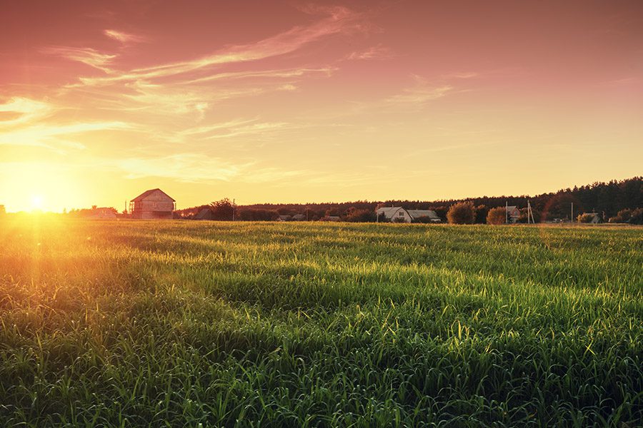 Minford Ohio Insurance - Rural Landscape with Beautiful Gradient Evening Sky at Sunset